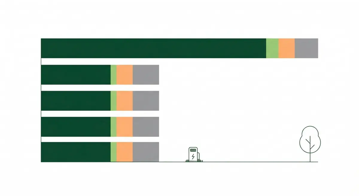 Infographie du cout total de possession d'un robot tondeuse sur 5 ans : barres empilees montrant achat initial, electricite, lames et entretien par annee