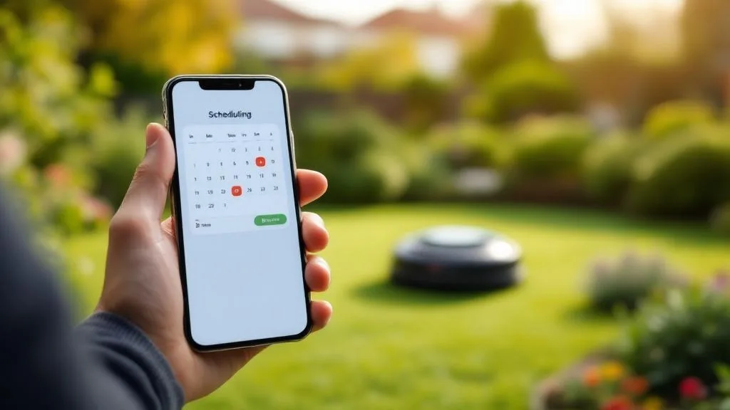 Application mobile pour programmer un robot tondeuse avec plages horaires