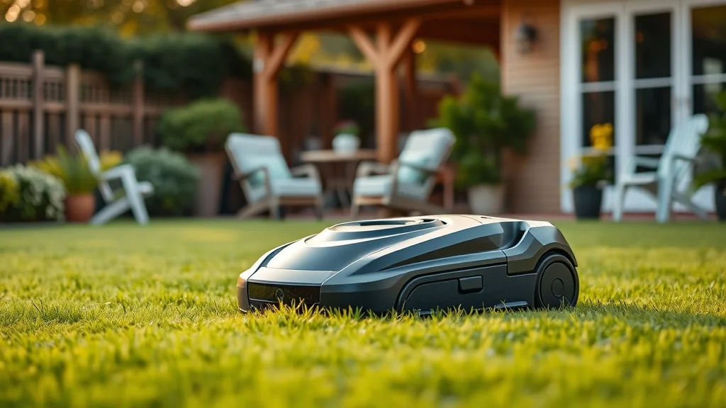 Robot tondeuse sur une pelouse de 400 m²