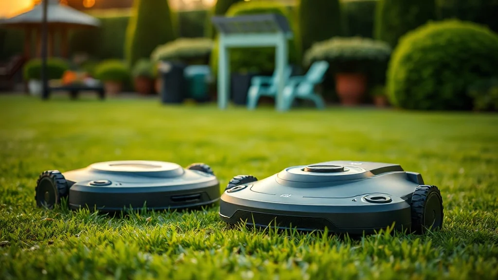 Comparatif robot tondeuse Dreame contre Mammotion sur une pelouse soignée
