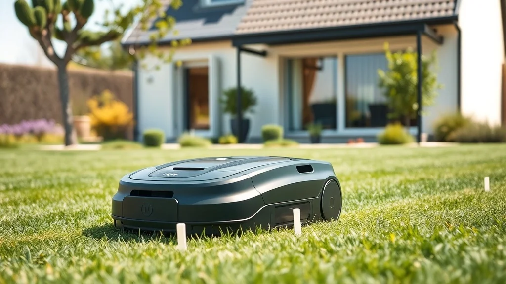 Robot tondeuse Ecovacs GOAT G1 dans un jardin