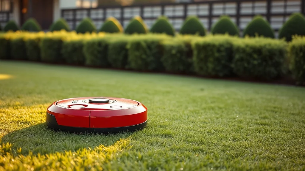 Robot tondeuse Honda Miimo dans un jardin soigne
