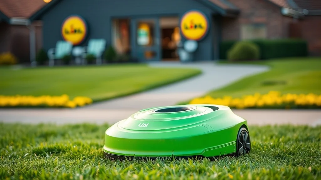 Robot tondeuse Parkside PAMRS 1000 A1 de Lidl sur une pelouse