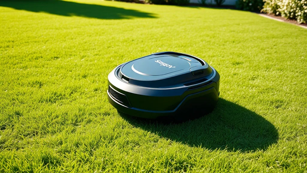 Robot tondeuse Segway Navimow dans un jardin soigné